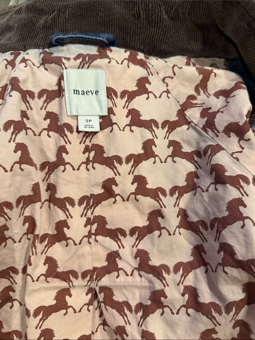 Maeve Pink and Brown Horse-Print Kids Pajama Top